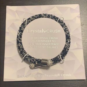 Crystal crush black and silver bracelet